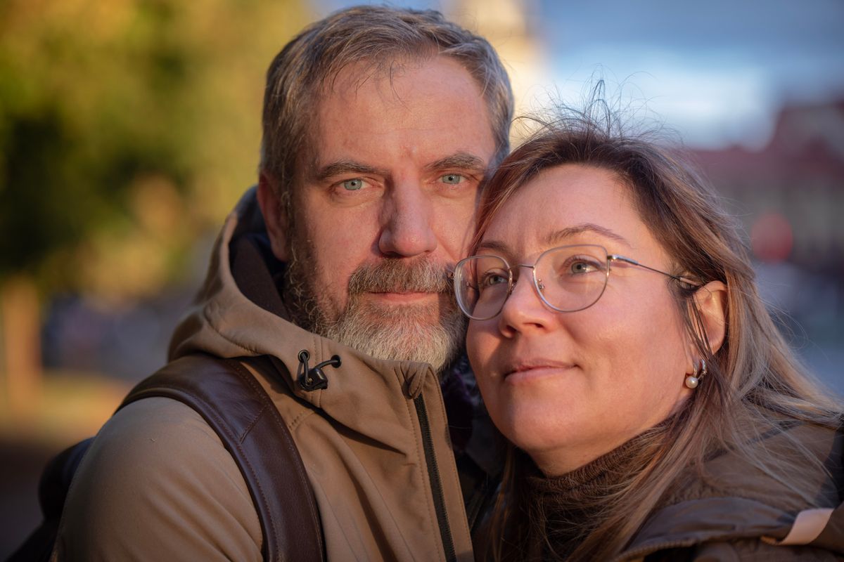 Smiling couple enjoying a sunny day together